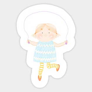 Girl on a skipping rope Sticker